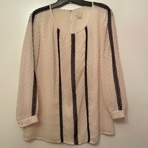 J.Crew Cream and Black Blouse Size 8